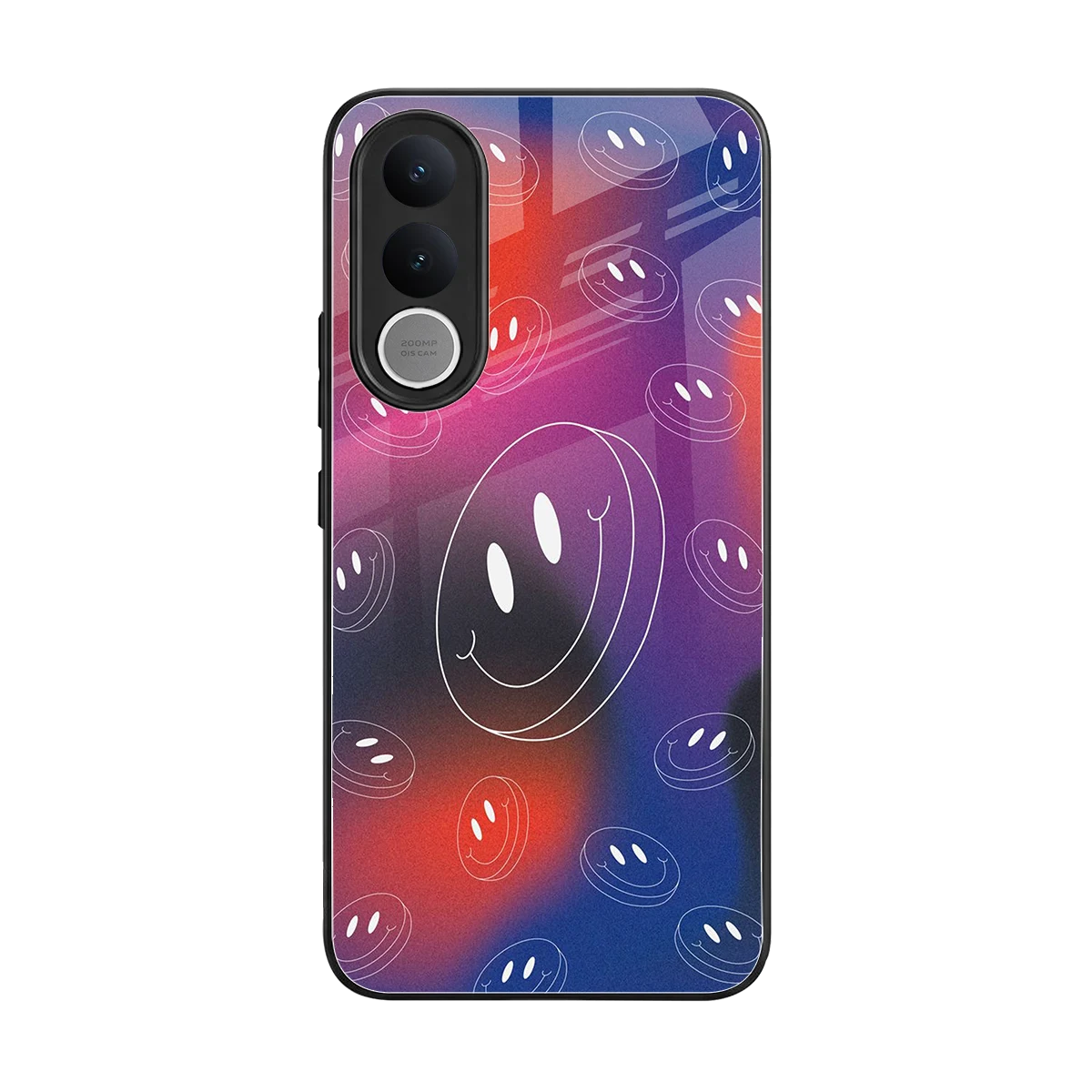 Happy Vibes back phone cover | glass case for vivo v70 fe