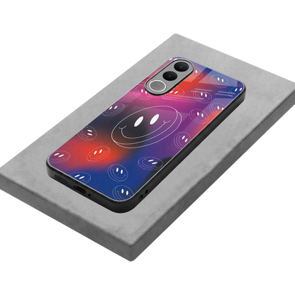 Happy Vibes stylish phone case for vivo v70 fe | glossy glass and slim fit