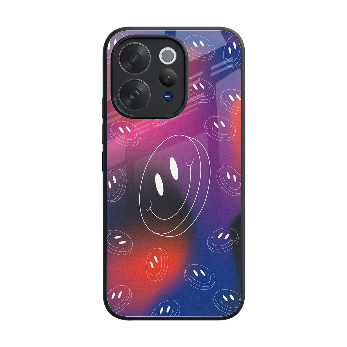 Happy Vibes back phone cover | glass case for vivo v70