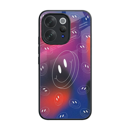 Happy Vibes back phone cover | glass case for vivo v70