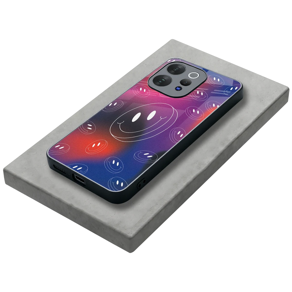 Happy Vibes stylish phone case for vivo v70 | glossy glass and slim fit