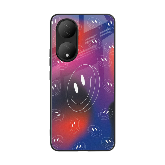 Happy Vibes back phone cover | glass case for Vivo-y100