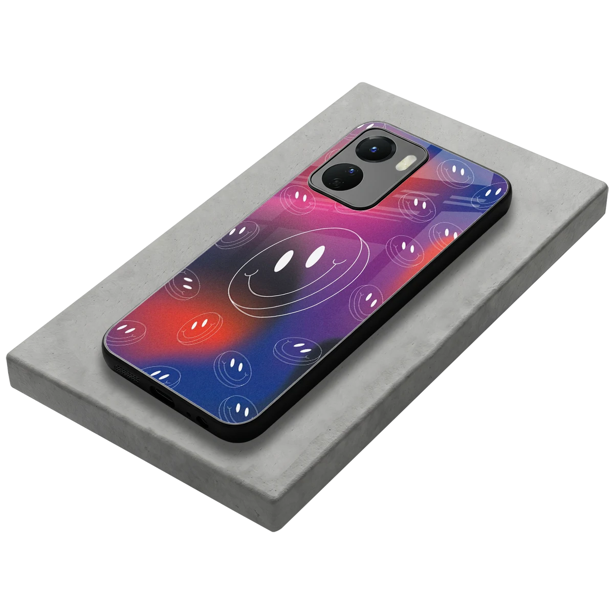 Happy Vibes stylish phone case for vivo y16 | glossy glass and slim fit