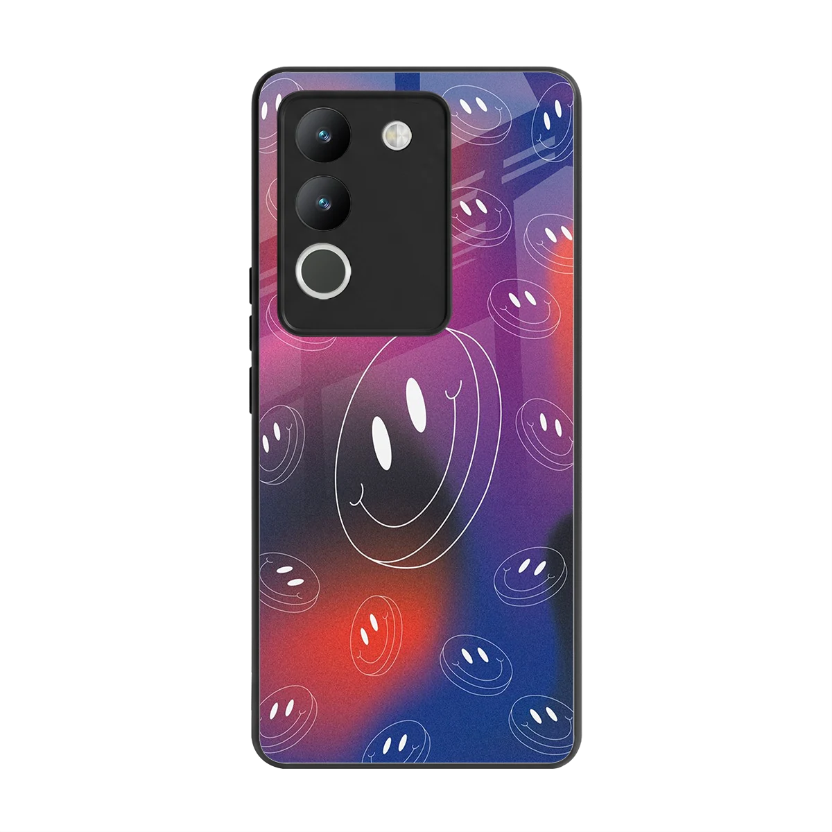 Happy Vibes back phone cover | glass case for vivo y200 5g