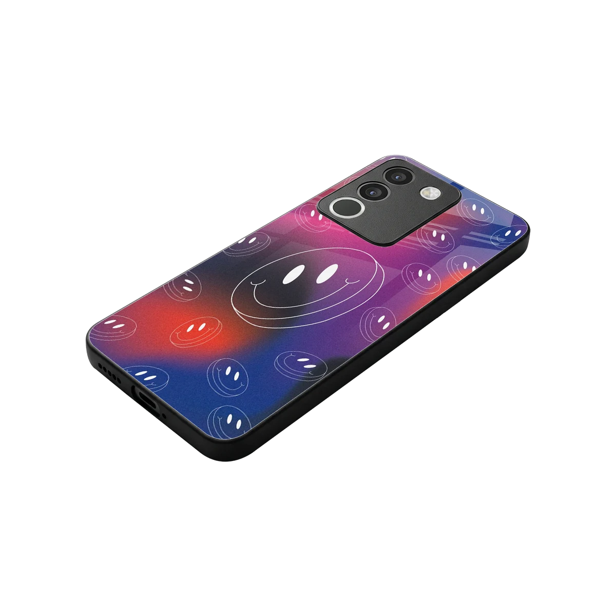 Happy Vibes stylish phone case for vivo y200 5g | glossy glass and slim fit