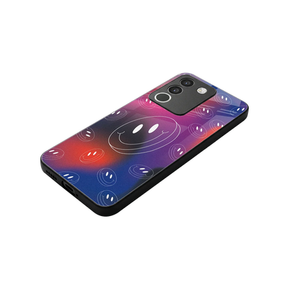 Happy Vibes stylish phone case for vivo y200 5g | glossy glass and slim fit