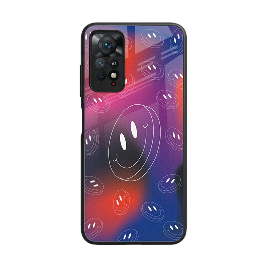 Happy Vibes back phone cover | glass case for redmi note 11 pro