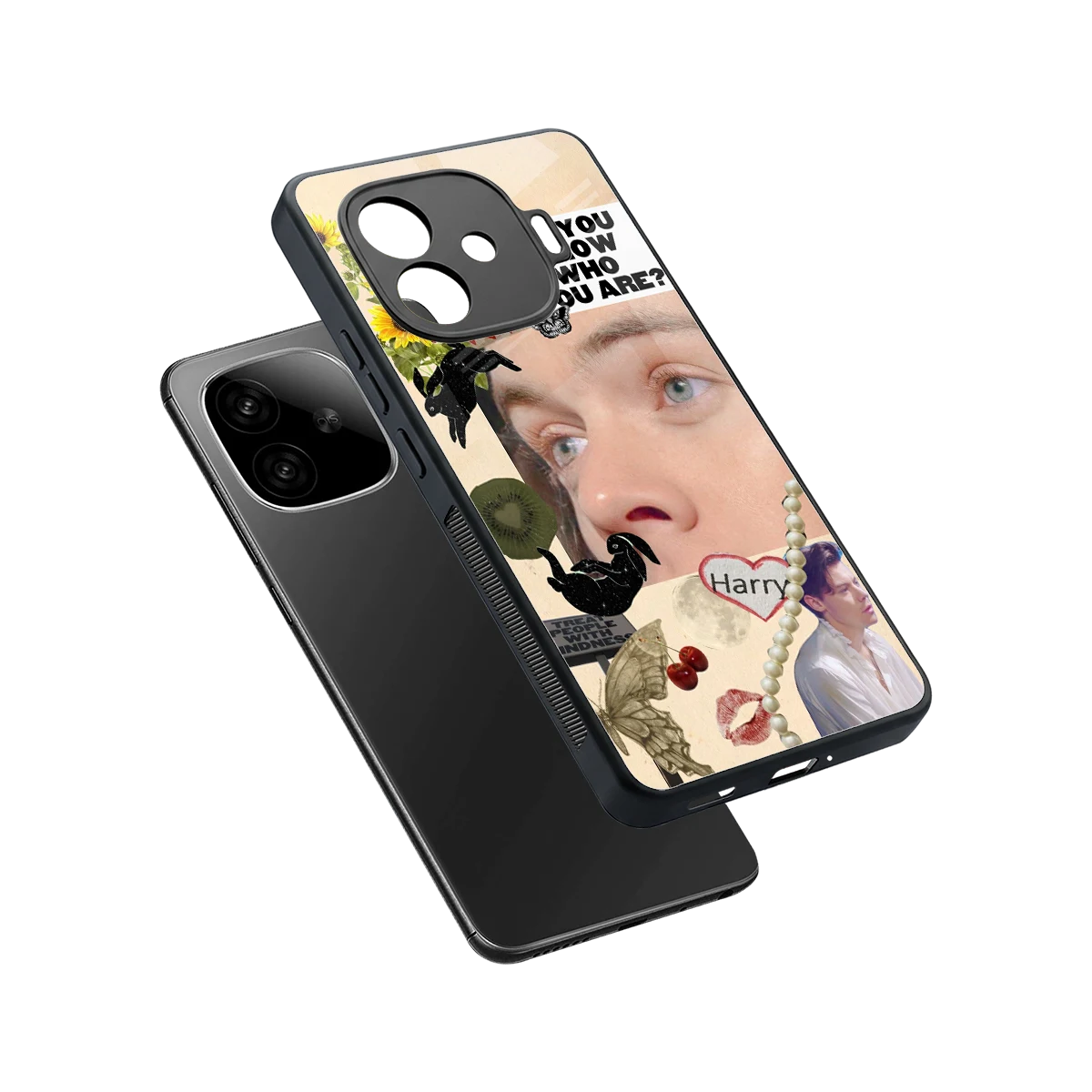 Harry Styles sleek iqoo neo 10r 5g cover with tempered glass back and TPU edges