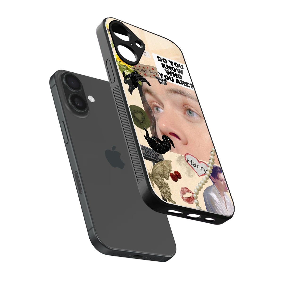 Harry Styles sleek iphone 16 plus cover with tempered glass back and TPU edges