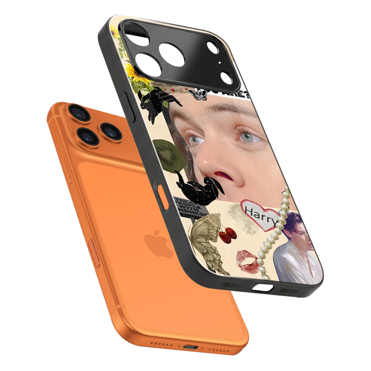 Harry Styles sleek iphone 17 pro cover with tempered glass back and TPU edges