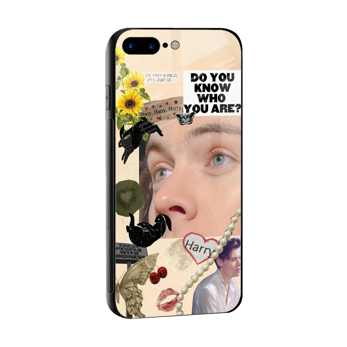 Harry Styles sleek iphone 8 plus cover with tempered glass back and TPU edges