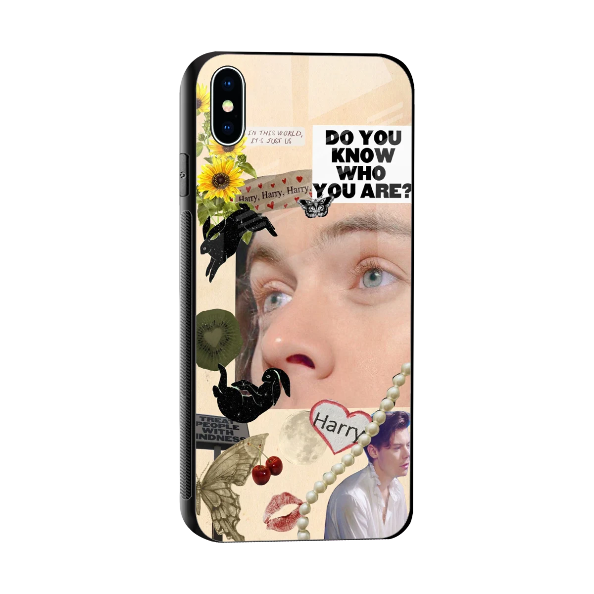 Harry Styles sleek iphone xs max cover with tempered glass back and TPU edges