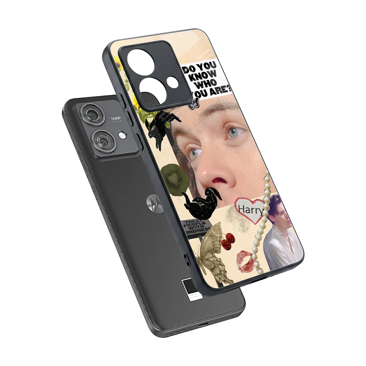 Harry Styles sleek motorola edge 40 neo 5g cover with tempered glass back and TPU edges