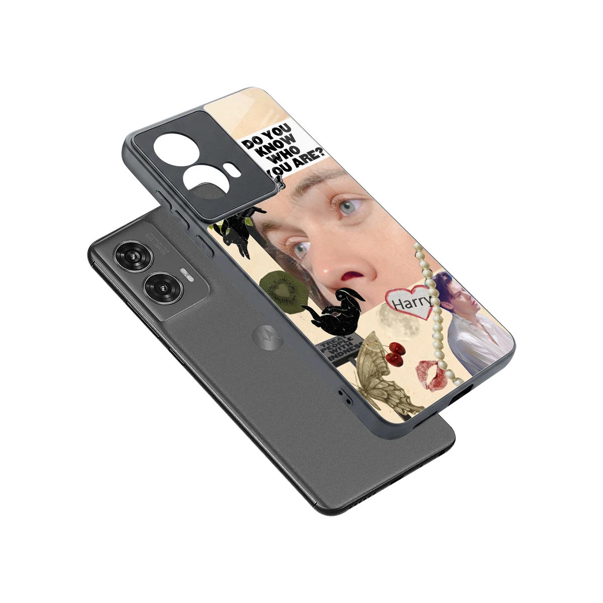 Harry Styles sleek motorola edge 50 fusion cover with tempered glass back and TPU edges