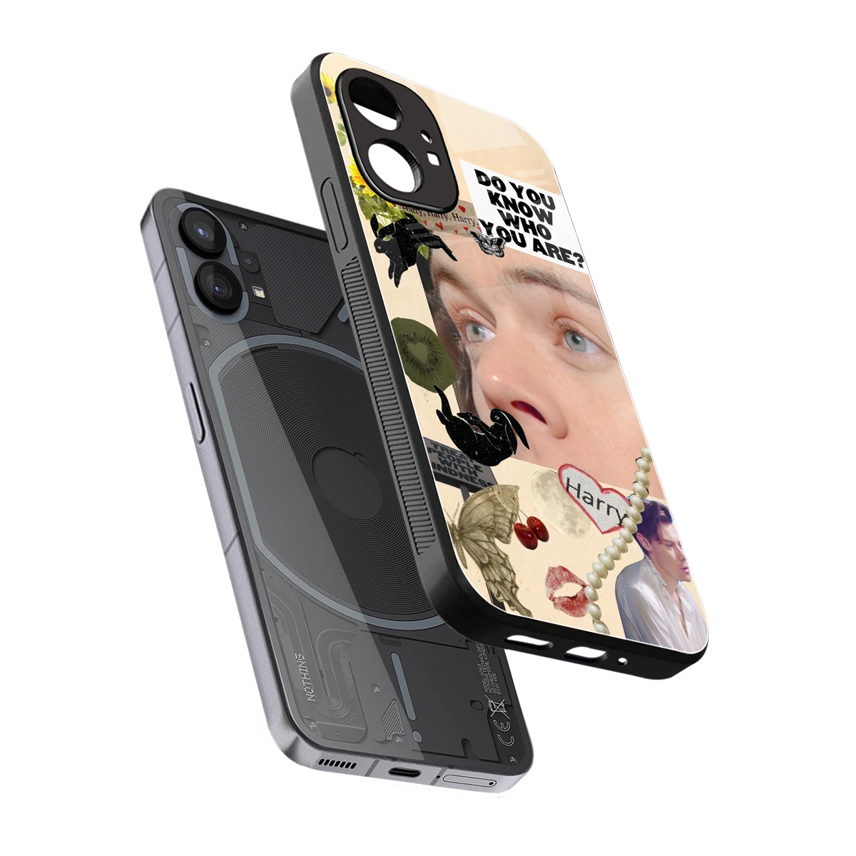 Harry Styles sleek nothing phone 1 cover with tempered glass back and TPU edges