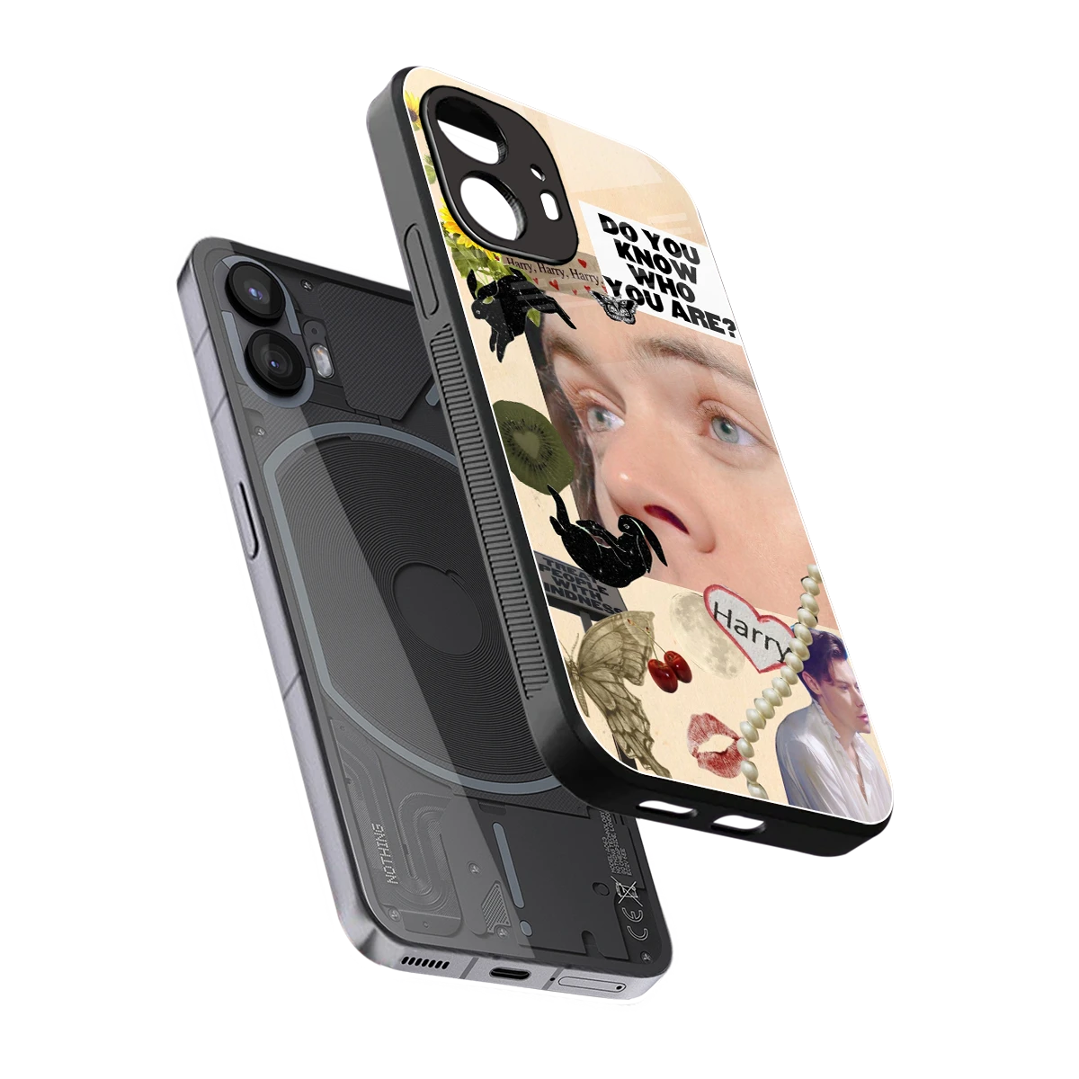 Harry Styles sleek nothing phone 2 cover with tempered glass back and TPU edges