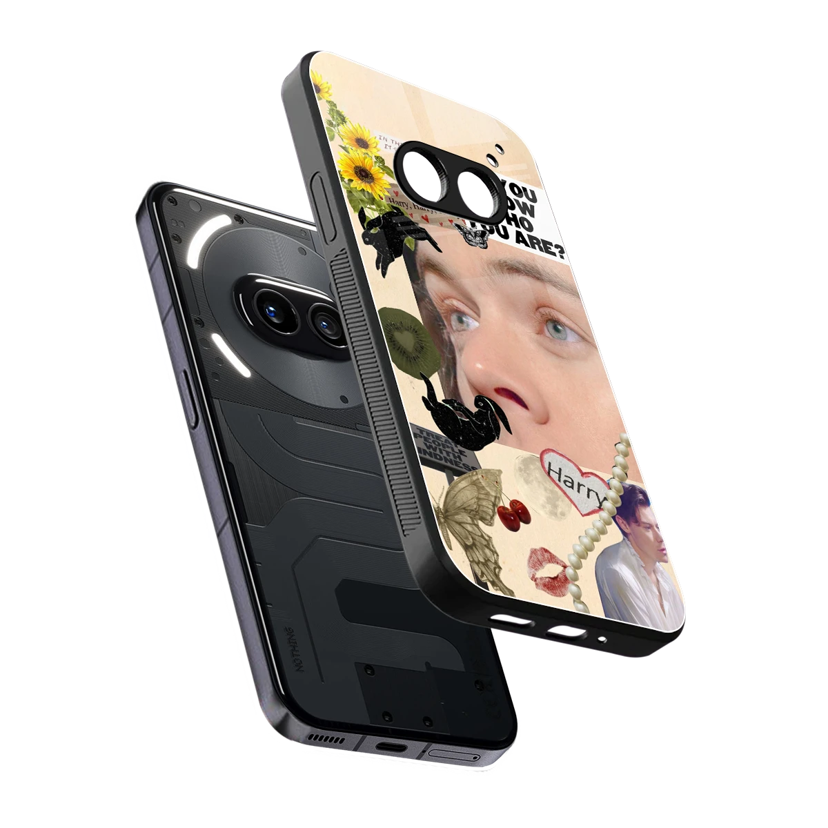 Harry Styles sleek nothing phone 2a plus cover with tempered glass back and TPU edges