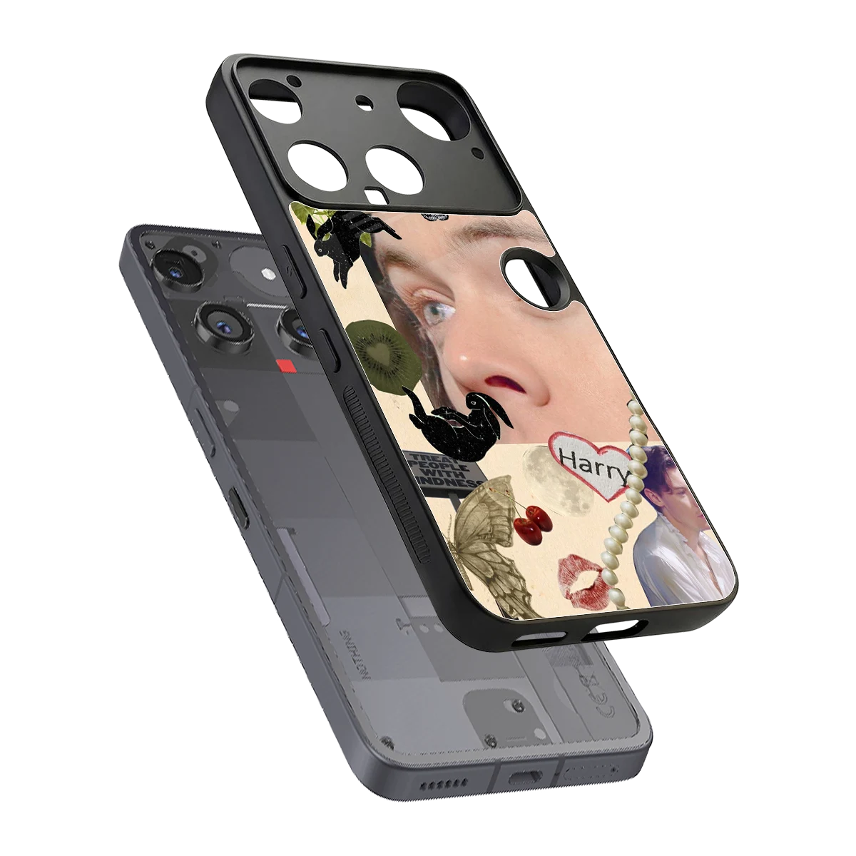 Harry Styles sleek nothing phone 3 cover with tempered glass back and TPU edges