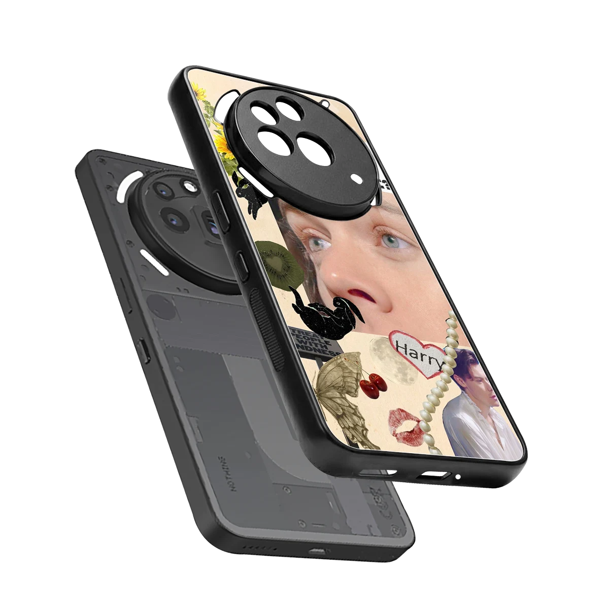 Harry Styles sleek nothing phone 3a pro cover with tempered glass back and TPU edges
