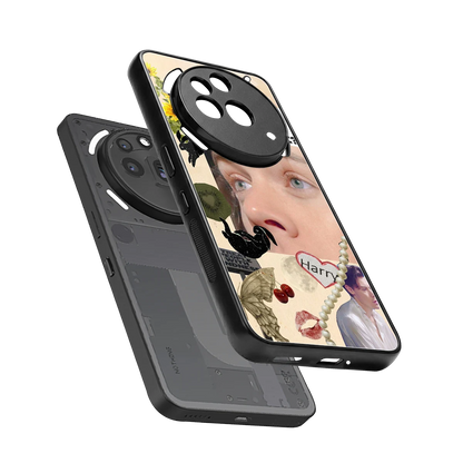Harry Styles sleek nothing phone 3a pro cover with tempered glass back and TPU edges