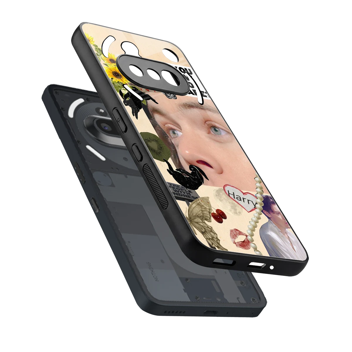 Harry Styles sleek nothing phone 3a cover with tempered glass back and TPU edges