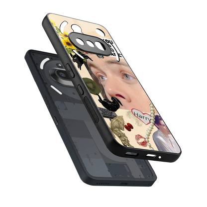 Harry Styles sleek nothing phone 3a cover with tempered glass back and TPU edges