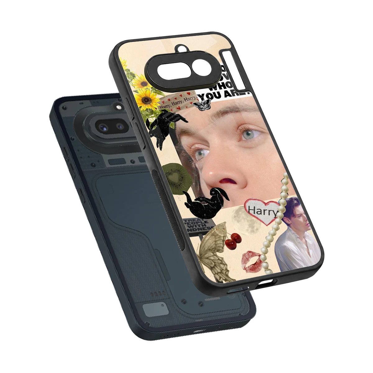 Harry Styles sleek nothing phone 4a cover with tempered glass back and TPU edges