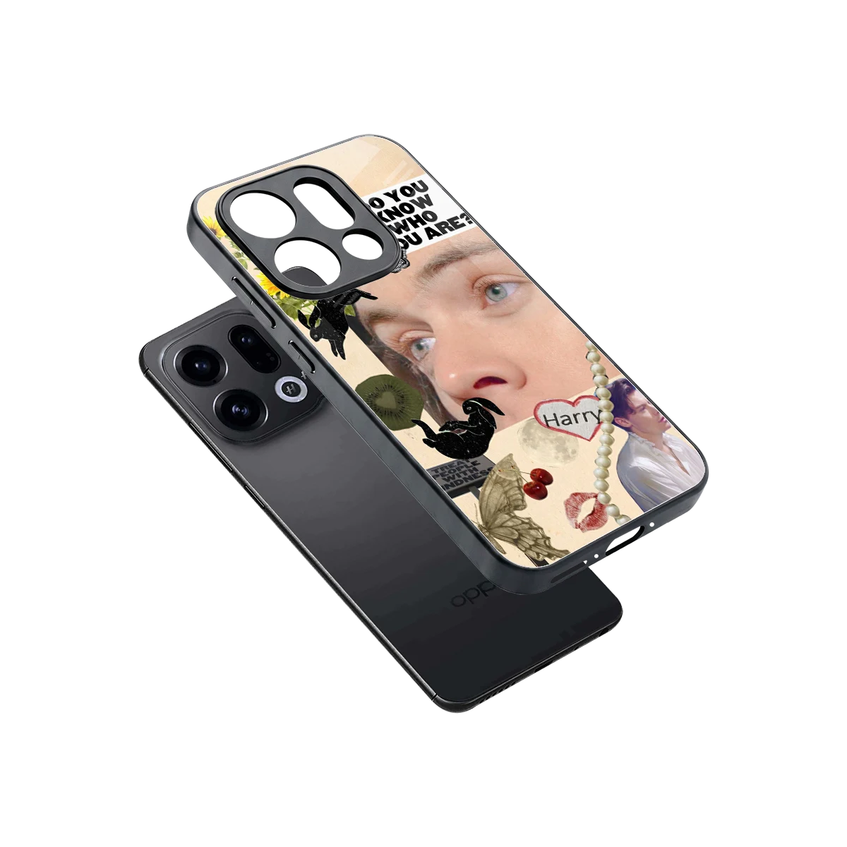 Harry Styles sleek oppo find x9 cover with tempered glass back and TPU edges