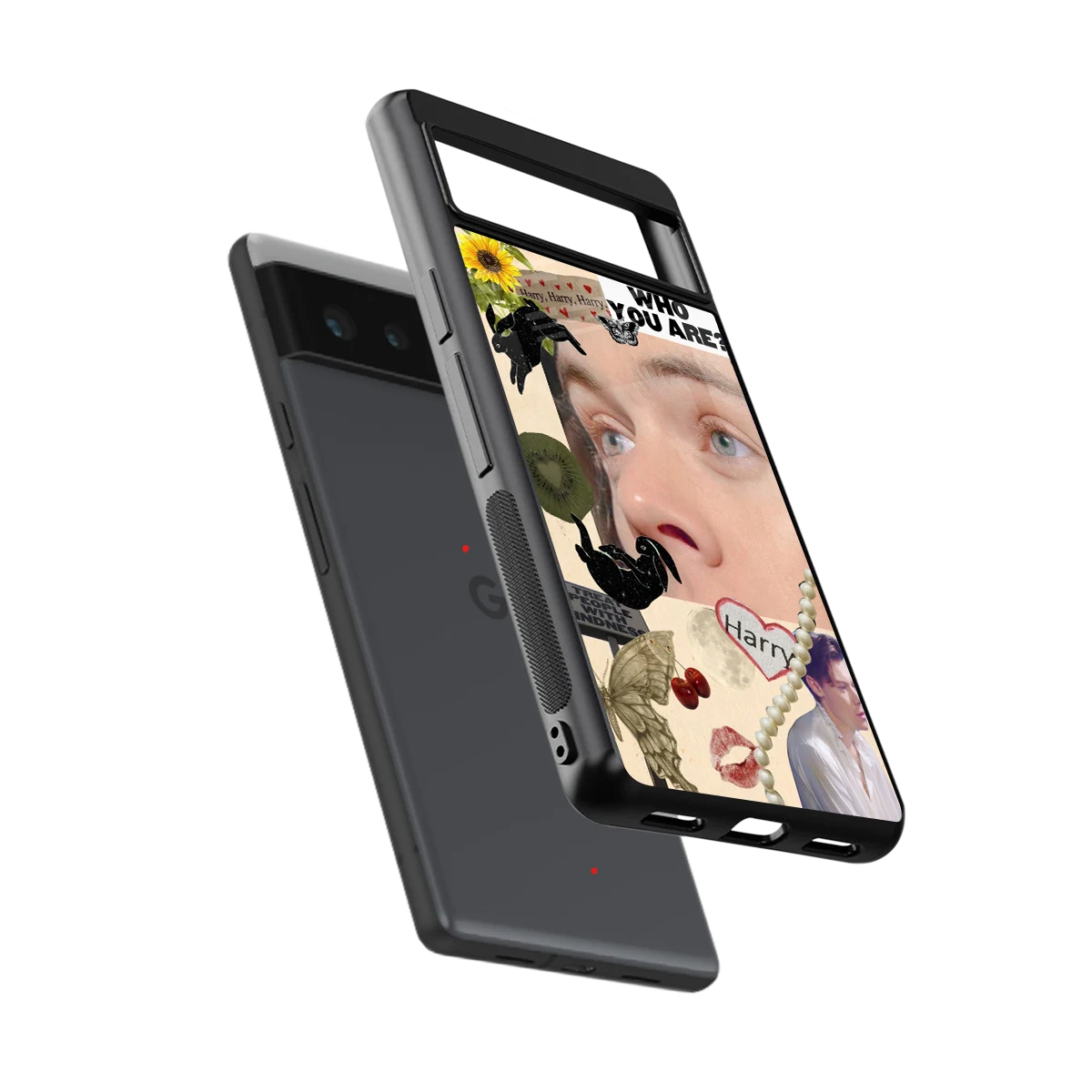 Harry Styles sleek google pixel 6a cover with tempered glass back and TPU edges
