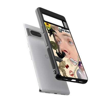Harry Styles sleek google pixel 7a cover with tempered glass back and TPU edges