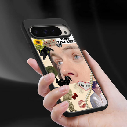 Harry Styles sleek google pixel 9 pro cover with tempered glass back and TPU edges