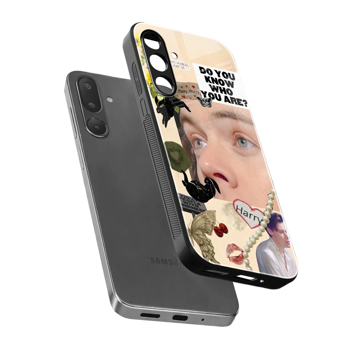 Harry Styles sleek samsung galaxy m56 5g cover with tempered glass back and TPU edges