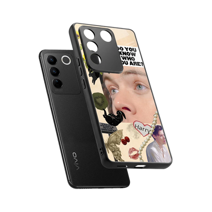 Harry Styles sleek vivo v27 5g cover with tempered glass back and TPU edges