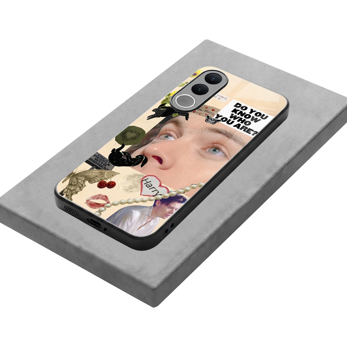 Harry Styles stylish phone case for vivo v70 fe | glossy glass and slim fit