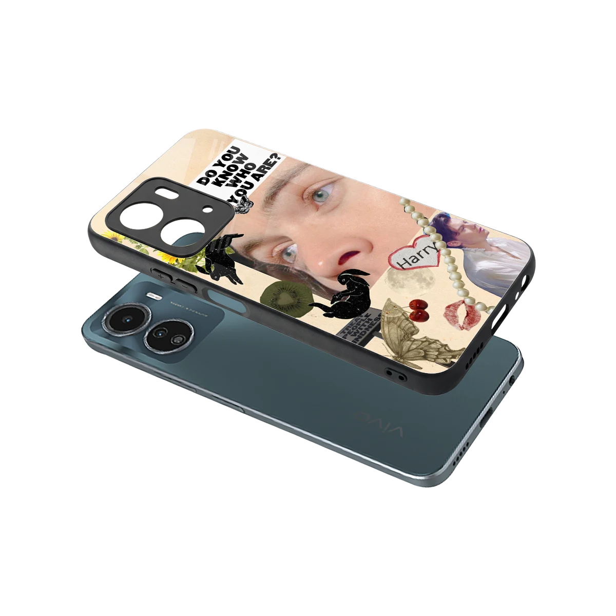Harry Styles sleek vivo y16 cover with tempered glass back and TPU edges