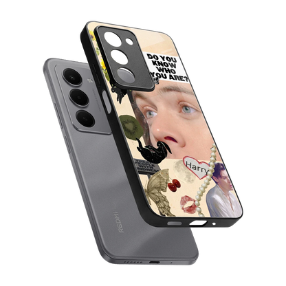 Harry Styles sleek redmi 15 5g cover with tempered glass back and TPU edges
