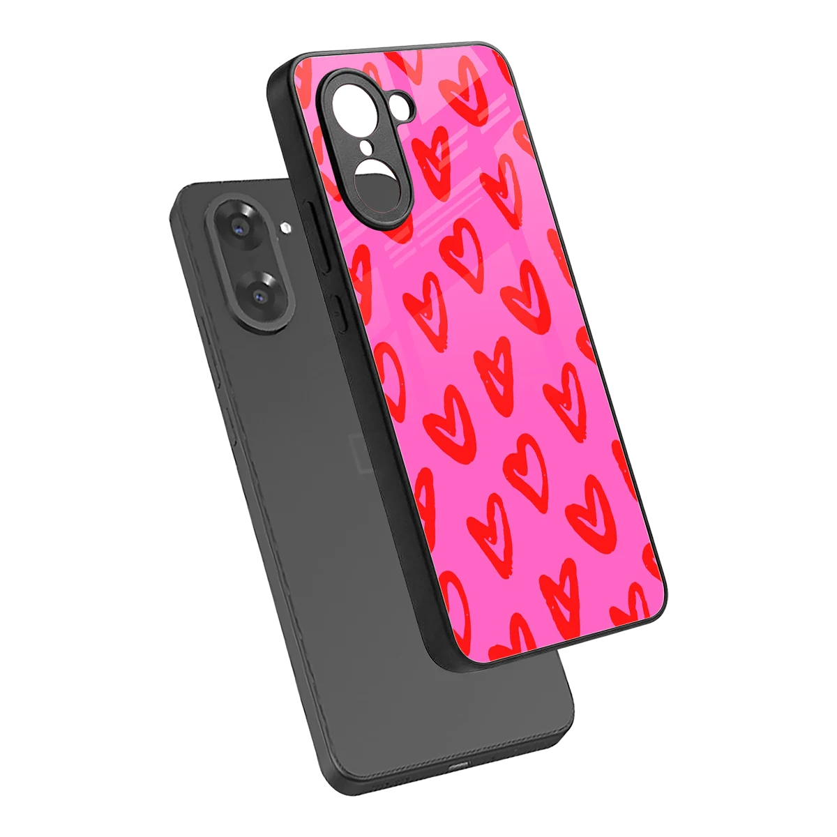 Heart Bloom sleek oneplus nord ce5 5g cover with tempered glass back and TPU edges