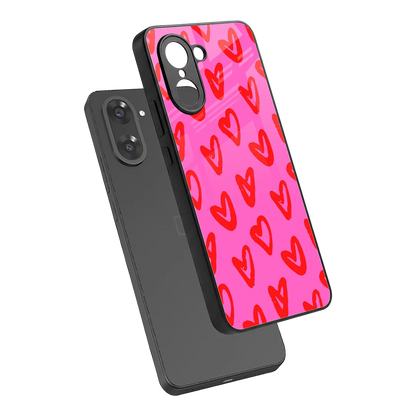 Heart Bloom sleek oneplus nord ce5 5g cover with tempered glass back and TPU edges