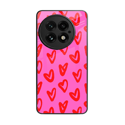 Heart Bloom back phone cover | glass case for oneplus 13