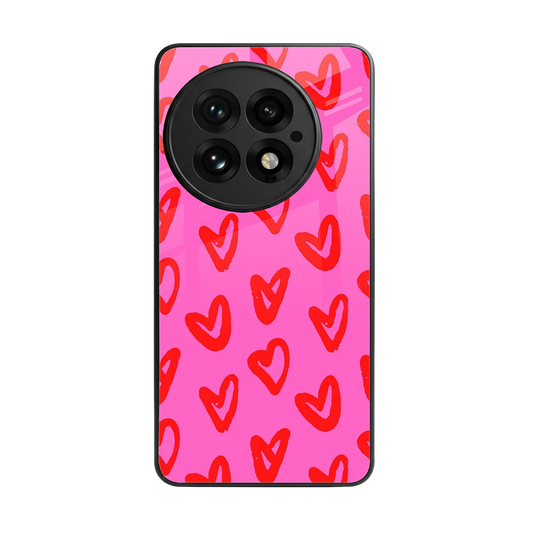 Heart Bloom back phone cover | glass case for oneplus 13