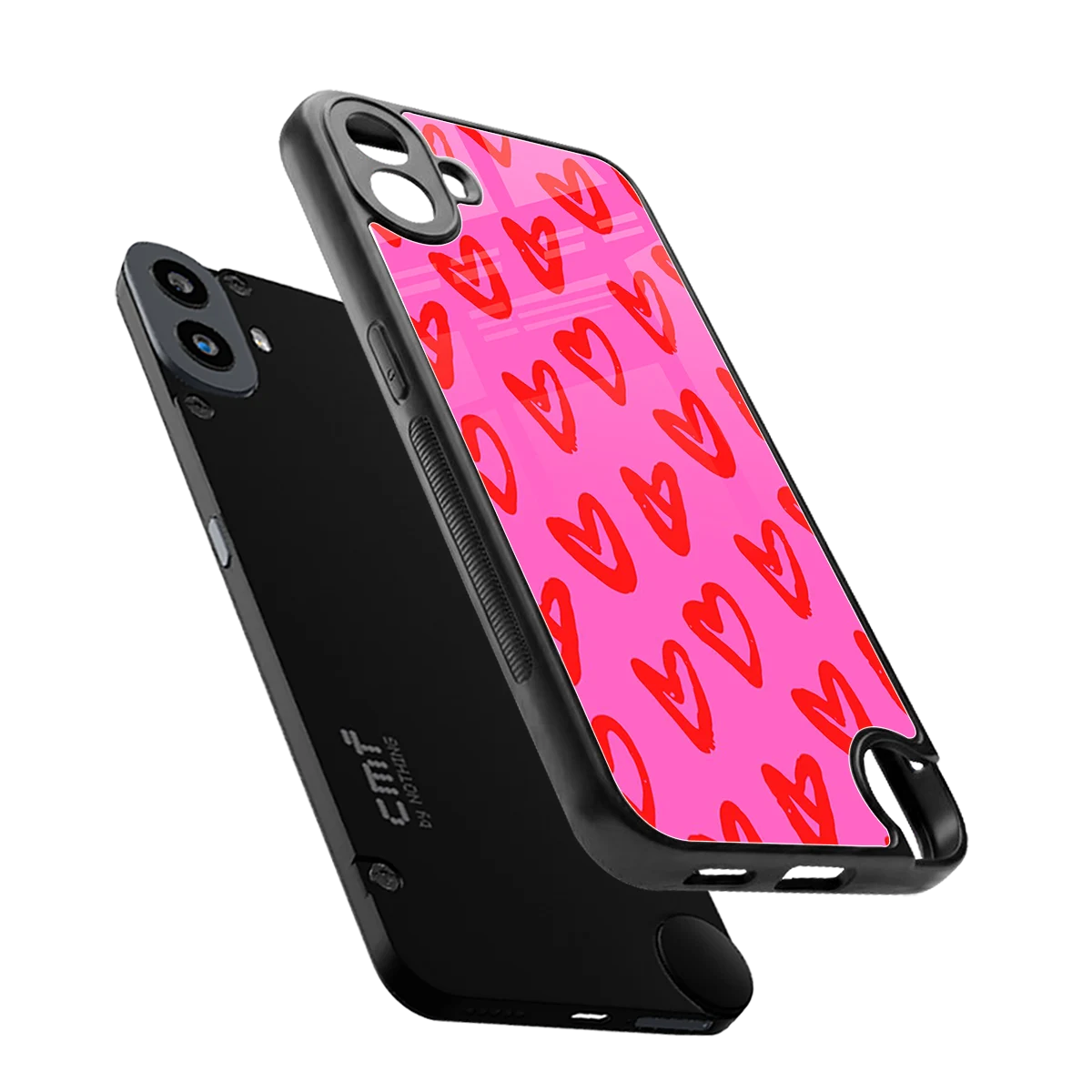 Heart Bloom sleek cmf nothing phone 1 cover with tempered glass back and TPU edges