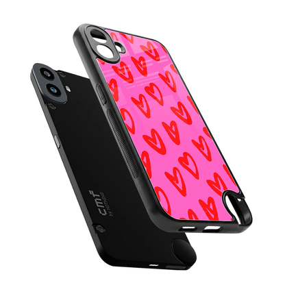 Heart Bloom sleek cmf nothing phone 1 cover with tempered glass back and TPU edges