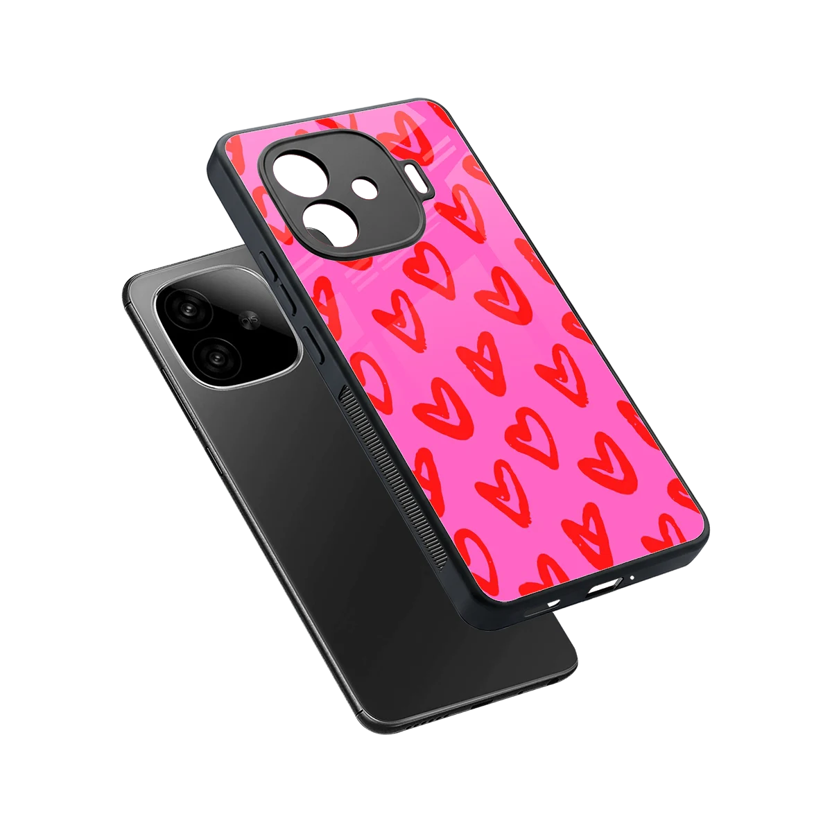 Heart Bloom sleek iqoo neo 10r 5g cover with tempered glass back and TPU edges