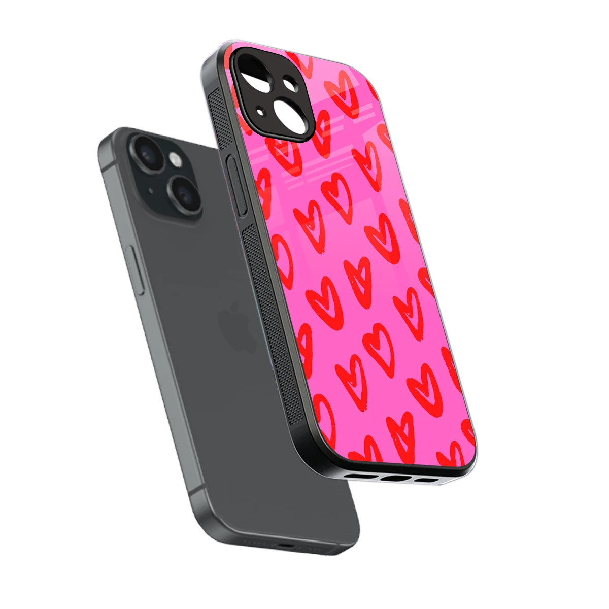 Heart Bloom sleek iphone 13 cover with tempered glass back and TPU edges