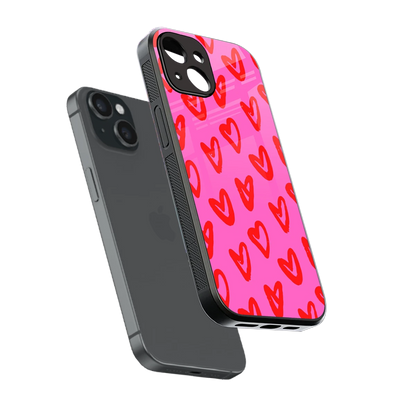 Heart Bloom sleek iphone 14 cover with tempered glass back and TPU edges