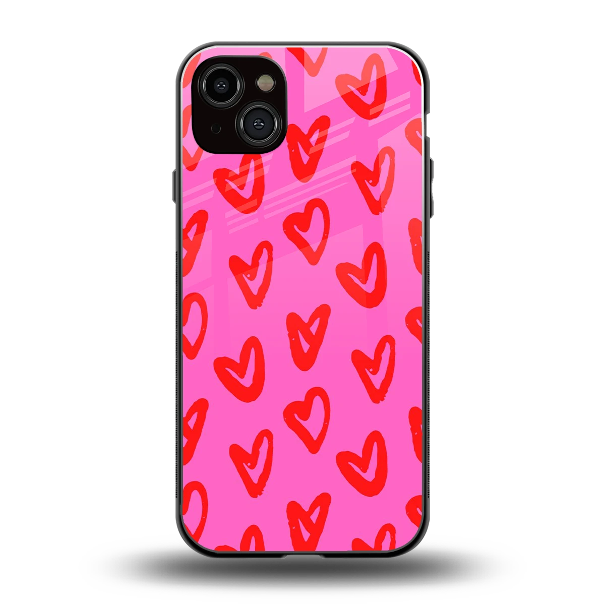 Heart Bloom back phone cover | glass case for iphone 14 plus