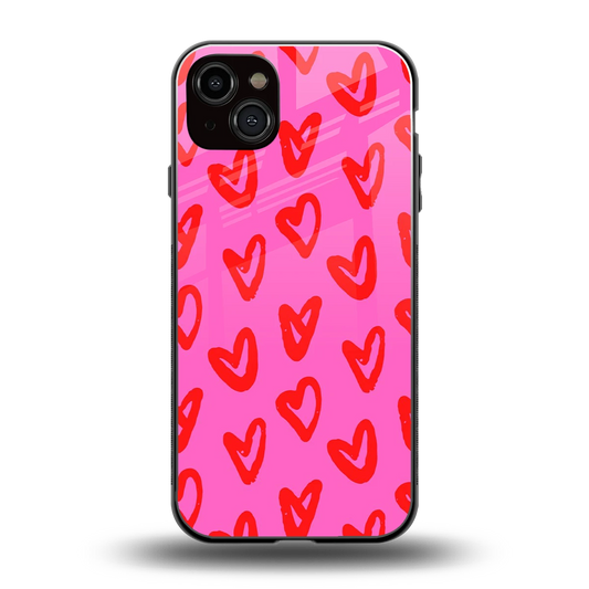Heart Bloom back phone cover | glass case for iphone 14 plus