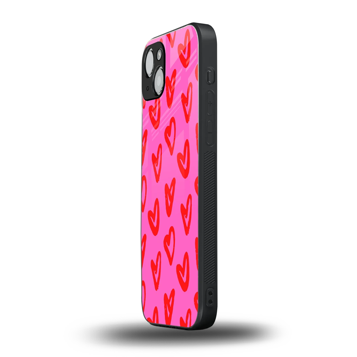 Heart Bloom iphone 15 plus mobile cover | shockproof glass phone case