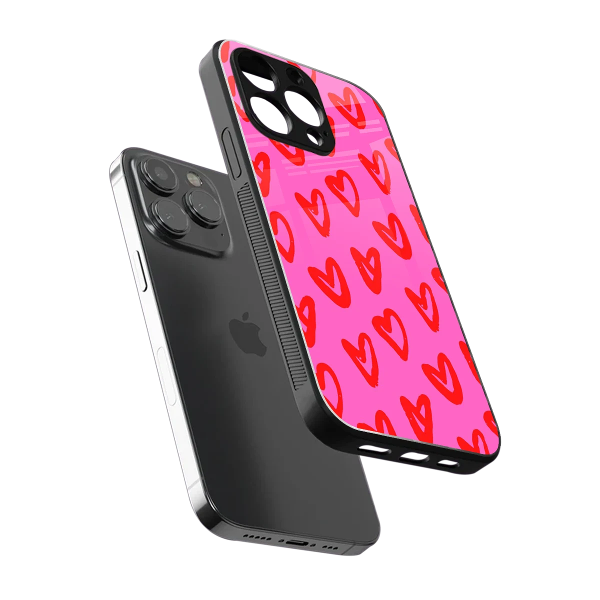 Heart Bloom sleek iphone 16 pro max cover with tempered glass back and TPU edges