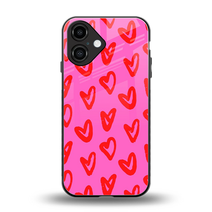 Heart Bloom back phone cover | glass case for iphone 16
